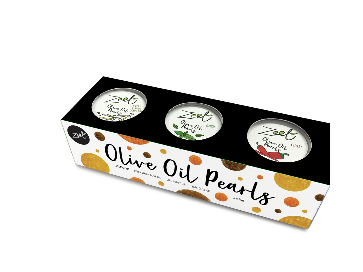 OLIVE OIL PEARLS " CAVIAR " GIFT PACK 3 X 50G Zeet